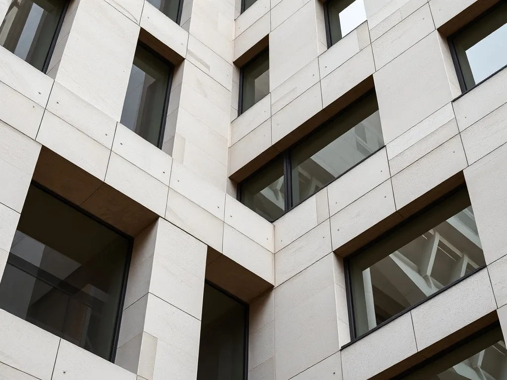 Modern minimalist architectural detail of a concrete financi