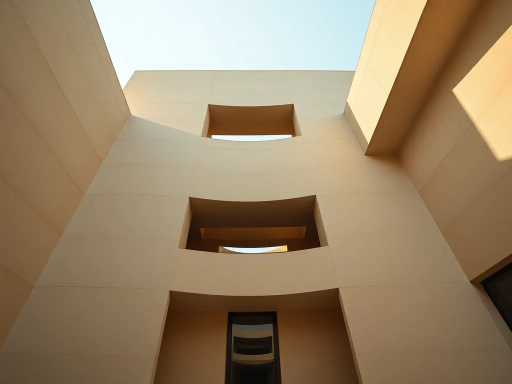 A professional high-angle shot of a minimalist modern archit